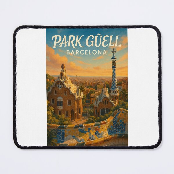Item preview, Colorful Mosaic View of Park Güell, Barcelona, Spain designed and sold by Places On Earth.