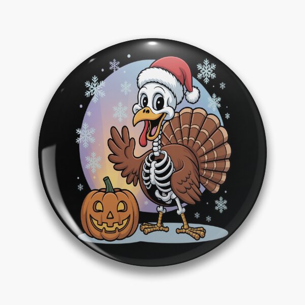Item preview, turkey skull Christmas thankgiving pumpkin santa hat designed and sold by VladoZork.