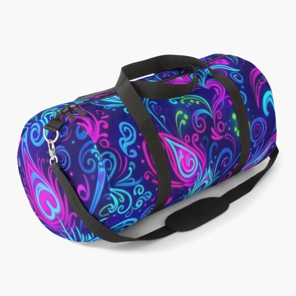 Item preview, Neon Peacock Feathers Seamless Pattern - Vibrant Psychedelic Swirls and Flourishes designed and sold by EchoArtZone.