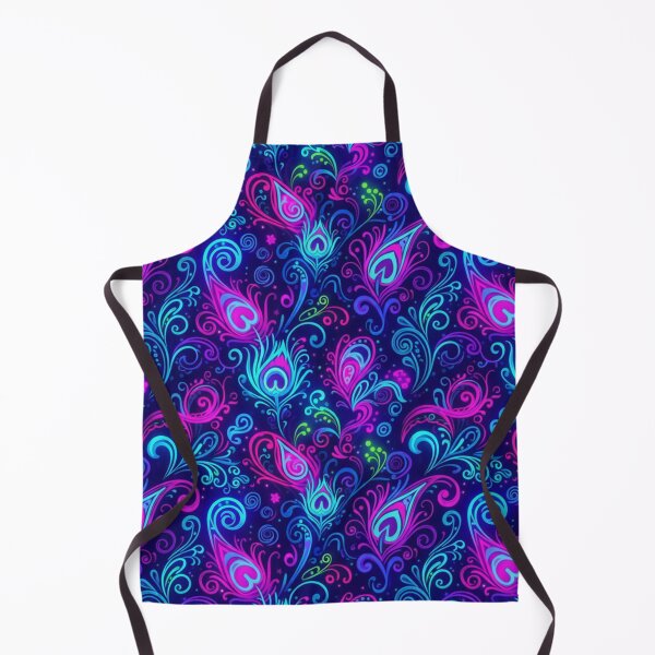 Item preview, Neon Peacock Feathers Seamless Pattern - Vibrant Psychedelic Swirls and Flourishes designed and sold by EchoArtZone.