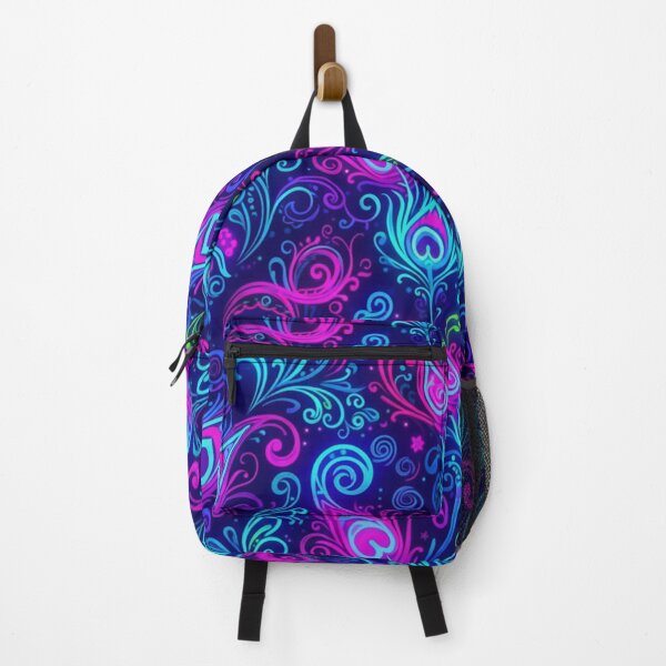 Item preview, Neon Peacock Feathers Seamless Pattern - Vibrant Psychedelic Swirls and Flourishes designed and sold by EchoArtZone.