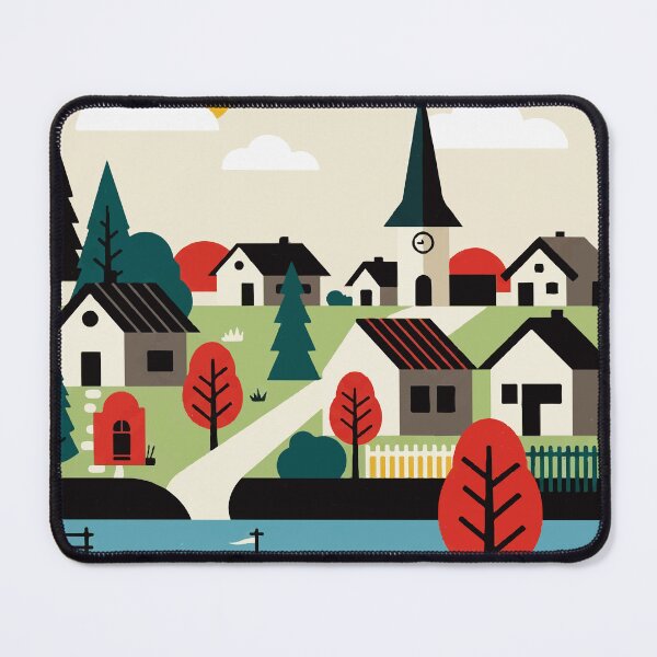 Item preview, Village on the bank of a river designed and sold by Design4uStudio.