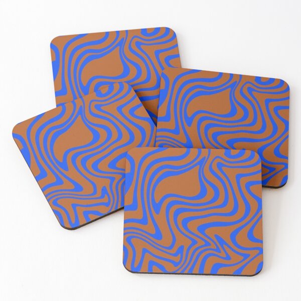 Item preview, Abstract blue Brown wavy swirls pattern  designed and sold by PATTERN4PATTERN.