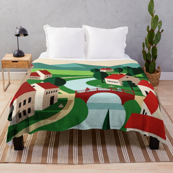 Item preview, Village on the bank of a river designed and sold by Design4uStudio.