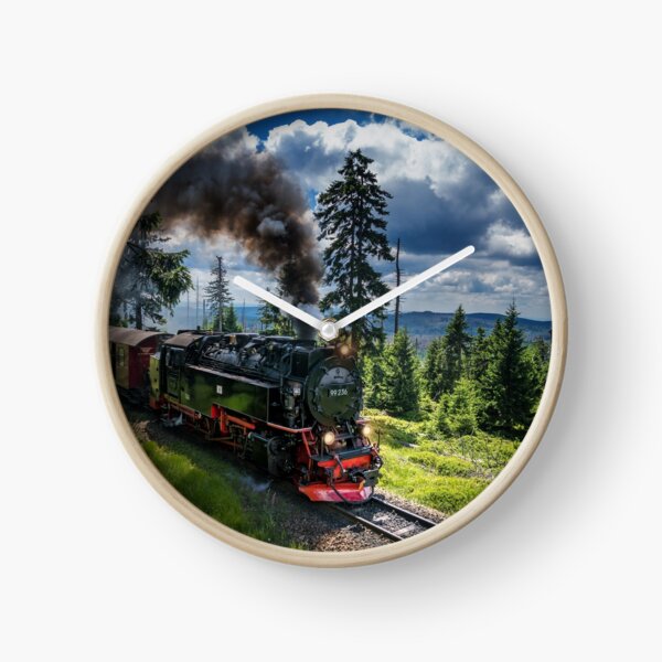 Steam locomotive - Harz narrow gauge railways (Germany) Clock