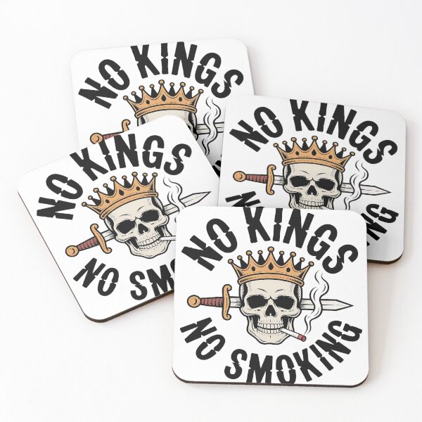 Item preview, No Kings No Smoking – Skull with Crown and Cigarette Design designed and sold by Wicked.Teez.