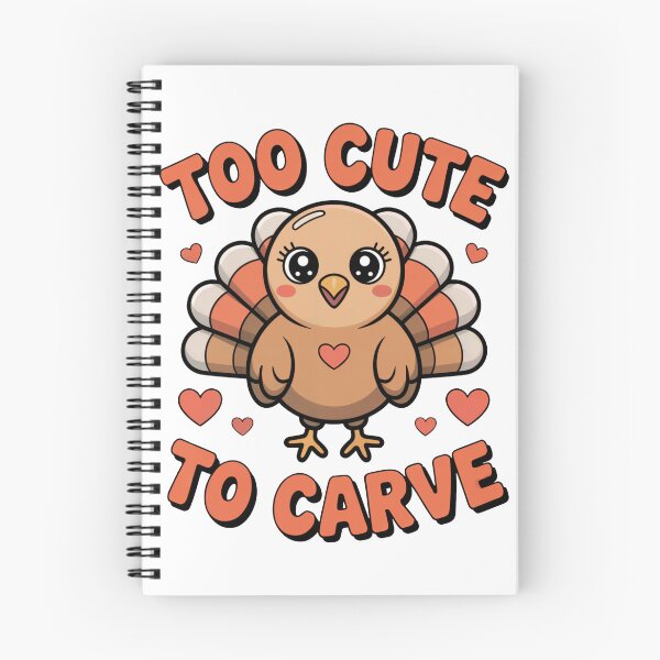 Item preview, Too Cute to Carve Kawaii Turkey Thanksgiving Shirt designed and sold by WSPrintCrafter.
