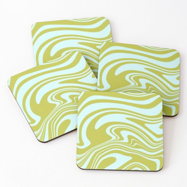 Item preview, Green abstract marbled wavy swirl modern retro pattern  designed and sold by PATTERN4PATTERN.