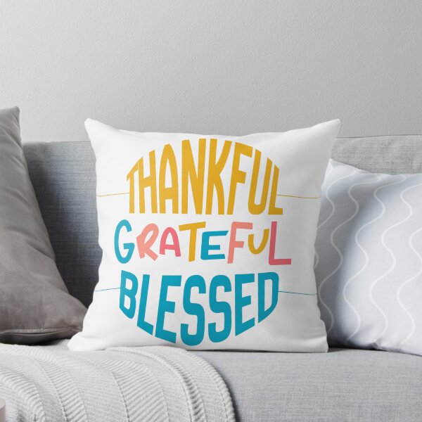 Item preview, Thankful Grateful Blessed T-Shirt – Colorful Positive Quote Tee | Thanksgiving & Fall Vibes designed and sold by Magda-Creates.
