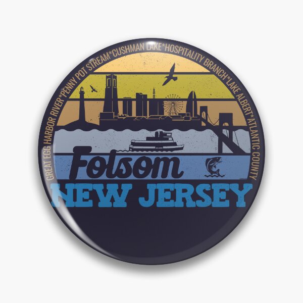 Item preview, Folsom New Jersey Sunset Retro Vintage Local Pride Logo designed and sold by CRHPOD20.