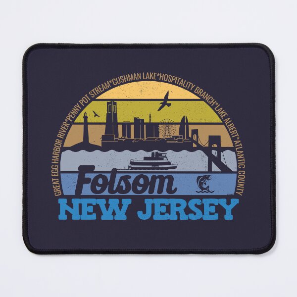 Artikelvorschau, Folsom New Jersey Sonnenuntergang Retro Vintage Lokales Stolz-Logo entworfen und verkauft von CRHPOD20.