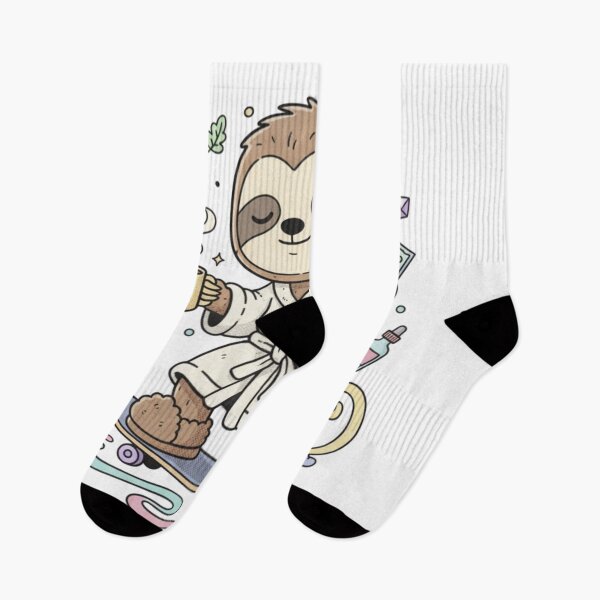 Item preview, "Sloffee Break" Skateboard Sloth T-Shirt | Cute Animal Coffee Lover & Self-Care Gift designed and sold by OKie-Atelier.