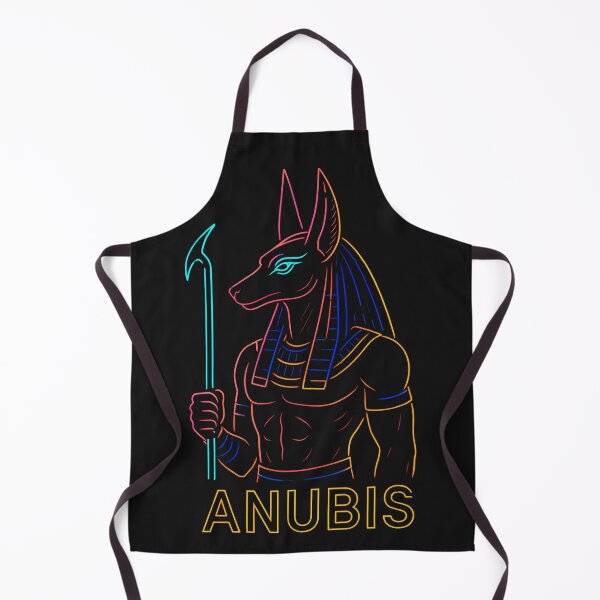 Item preview, Anubis Egyptian Jackal God – Neon Glow Line Art on Black designed and sold by Eye Of Horus.
