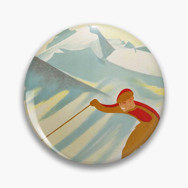 Item preview, Vintage Samaden Travel Poster | Swiss Alps Skier Adventure | Art Deco Style | 1920s-1940s Winter Sports & Air Travel designed and sold by artofuniverse.
