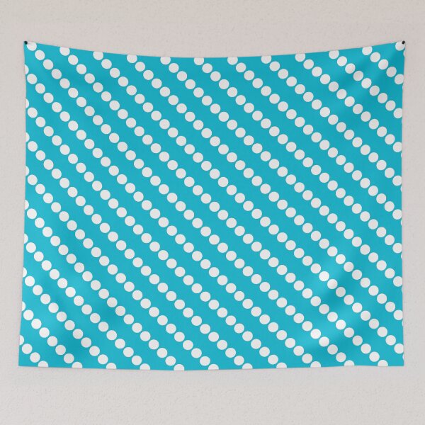 Item preview, White Polka Dots on Aqua Blue (CL) designed and sold by POLKAIWERX.