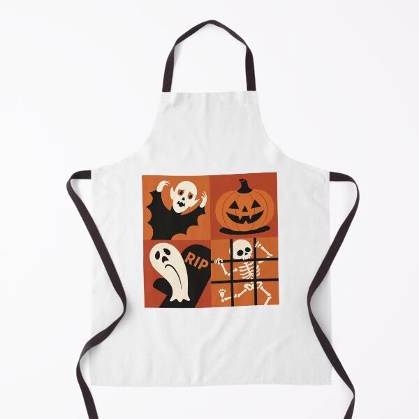Item preview, Halloween Quadrant Pattern with Ghosts, Pumpkins, and Skeletons designed and sold by RuweisVibes.