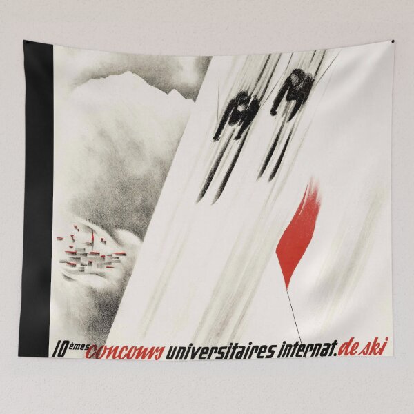 Item preview, Vintage Art Deco Ski Poster | 10th International University Ski Competition | Wengen Switzerland 1934 | Winter Sports Decor designed and sold by artofuniverse.