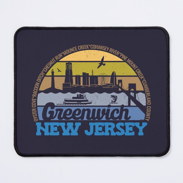 Item preview, Greenwich New Jersey Sunset Retro Vintage Local Pride Logo designed and sold by CRHPOD20.