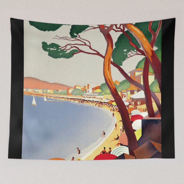 Item preview, Vintage Travel Poster Art Deco Style | Roger Broders 1930 | Juan-les-Pins Côte d'Azur Beach | French Riviera Summer designed and sold by artofuniverse.