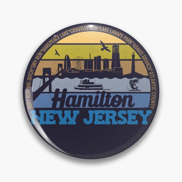 Item preview, Hamilton New Jersey Sunset Retro Vintage Local Pride Logo designed and sold by CRHPOD20.