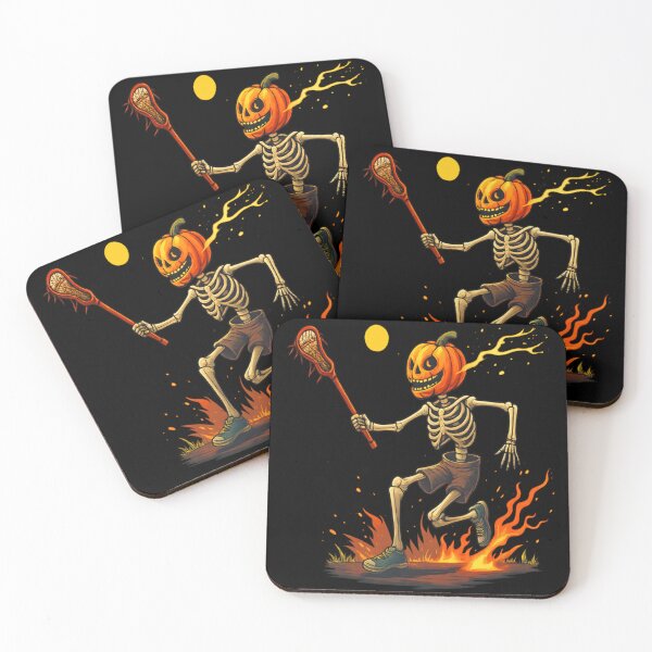 Item preview, Lacrosse Skeleton Pumpkin Head Fire Funny Halloween Sports designed and sold by HarinDonreka.