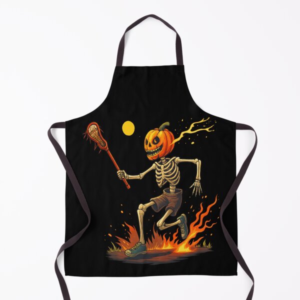 Item preview, Lacrosse Skeleton Pumpkin Head Fire Funny Halloween Sports designed and sold by HarinDonreka.