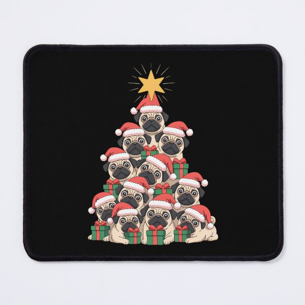 Item preview, Dog Pugs Christmas Tree Cute Xmas designed and sold by Sunset4Bones.