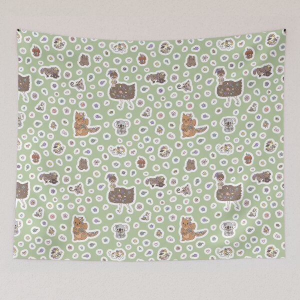 Item preview, Spring Aussie Animals (Green) designed and sold by HarunaMcDesigns.