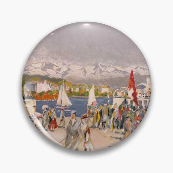Item preview, Vintage Zürich Travel Poster | Early 20th Century Art Deco Style | Swiss Alps & Lake | Elegant Social Scene  Steamboat designed and sold by artofuniverse.