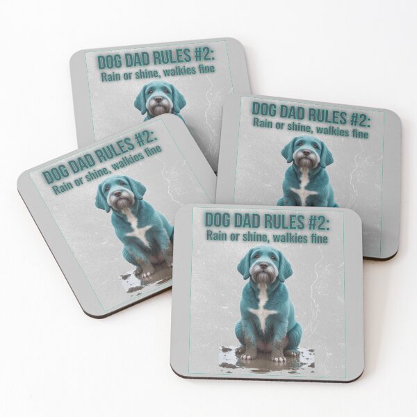 Item preview, Dog Dad Rules #2 Rain or Shine, walkies fine designed and sold by OldDogNewDawn.