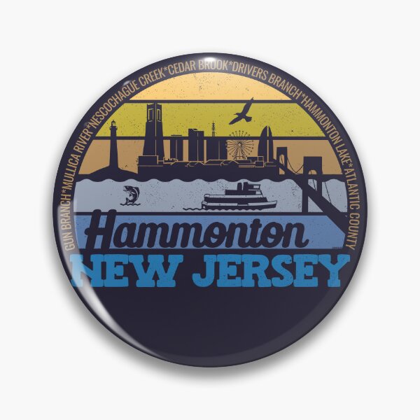 Item preview, Hammonton New Jersey Sunset Retro Vintage Local Pride Logo designed and sold by CRHPOD20.