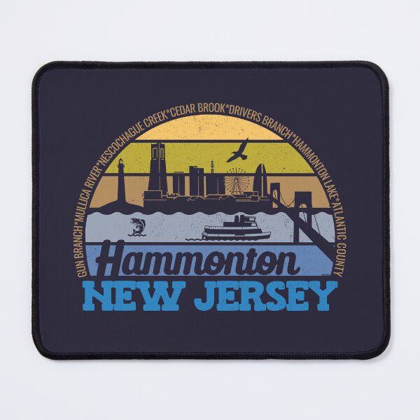 Item preview, Hammonton New Jersey Sunset Retro Vintage Local Pride Logo designed and sold by CRHPOD20.