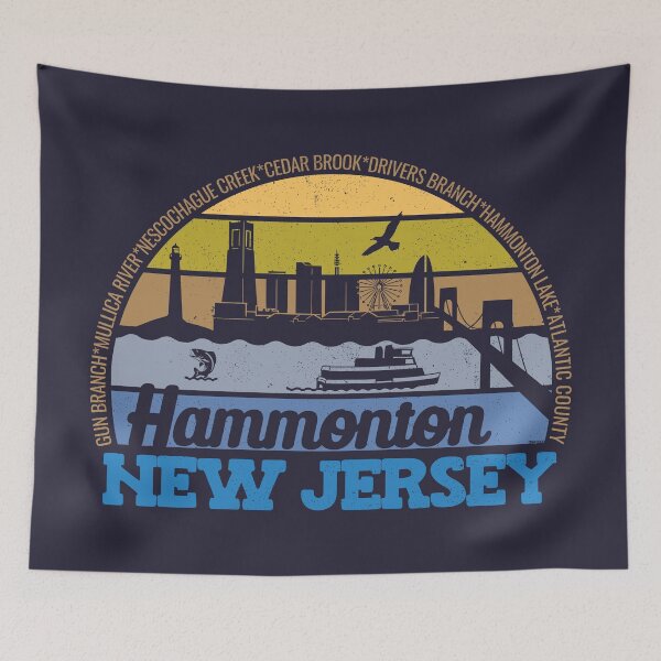 Artikelvorschau, Hammonton New Jersey Sonnenuntergang Retro Vintage Lokales Stolz-Logo entworfen und verkauft von CRHPOD20.