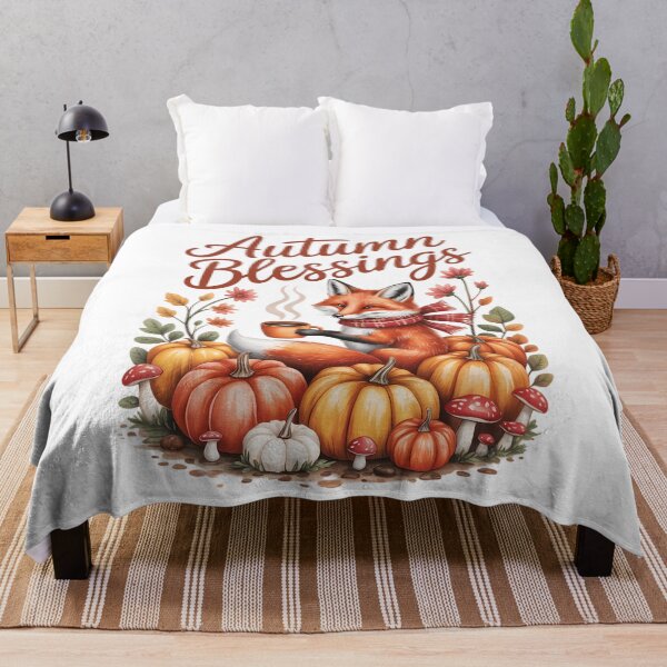Item preview, Cozy Fall Autumn Pumpkins Thanksgiving Fox Autumn Blessings designed and sold by Moon-Ape.