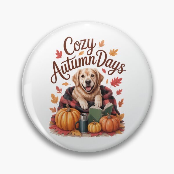 Item preview, Cozy Fall Autumn Pumpkins Thanksgiving Golden Retriever Cozy Autumn Days designed and sold by Moon-Ape.