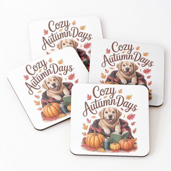 Item preview, Cozy Fall Autumn Pumpkins Thanksgiving Golden Retriever Cozy Autumn Days designed and sold by Moon-Ape.