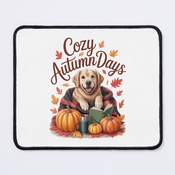 Item preview, Cozy Fall Autumn Pumpkins Thanksgiving Golden Retriever Cozy Autumn Days designed and sold by Moon-Ape.
