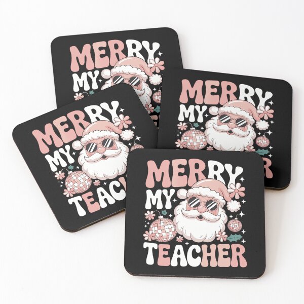 Item preview, Merry Teacher Christmas Wavy Pink Teacher designed and sold by Sunset4Bones.