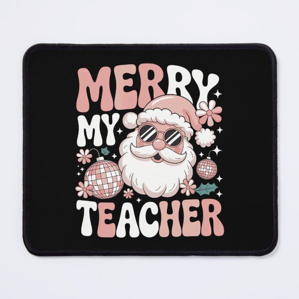 Item preview, Merry Teacher Christmas Wavy Pink Teacher designed and sold by Sunset4Bones.