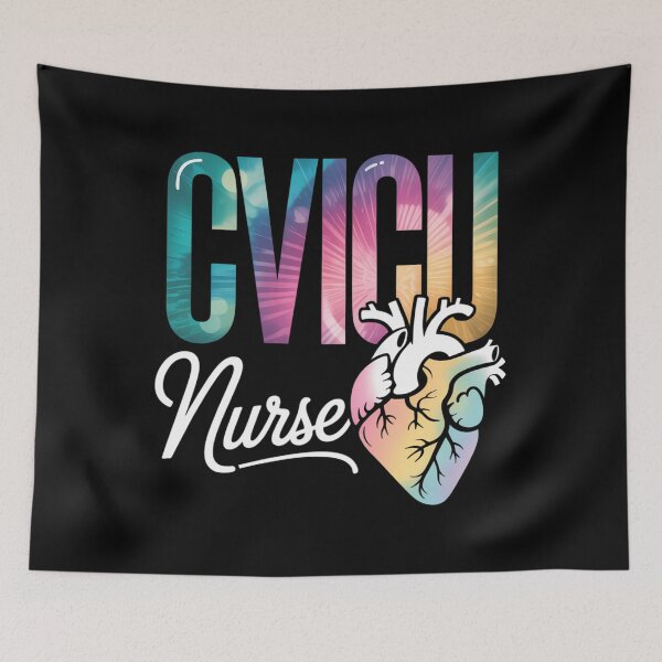 Item preview, Cvicu Nurse Heart Tie Dye, CV ICU Nurse Life designed and sold by HellD3vil-Art.