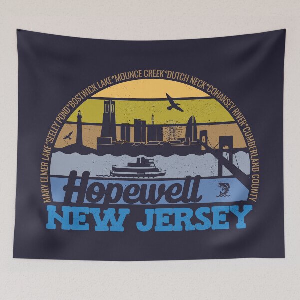 Item preview, Hopewell New Jersey Sunset Retro Vintage Local Pride Logo designed and sold by CRHPOD20.