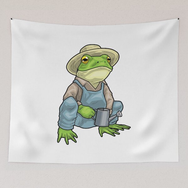 Item preview, Frog Farmer Watering can Farm designed and sold by Snabdesign84.