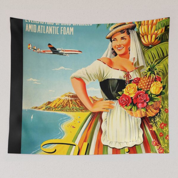 Item preview, Vintage Canary Islands Travel Poster | Iberia Airlines Mid-Century Art | Exotic Destination & Everlasting Spring designed and sold by artofuniverse.
