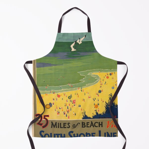 Item preview, Vintage Travel Poster | South Shore Line | 1923 Art Deco Beach Scene | Chicago to Indiana Vacation Vibes & Coastal Charm designed and sold by artofuniverse.