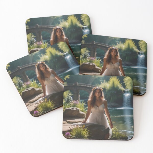 Item preview, Enchanted Lady by the Waterfall designed and sold by BlareBlare.