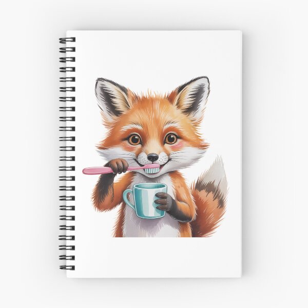 Item preview, Cute Fox Brushing Teeth – Kids Bathroom Wall Art designed and sold by vk09.