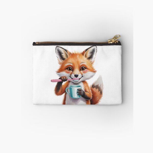 Item preview, Cute Fox Brushing Teeth – Kids Bathroom Wall Art designed and sold by vk09.