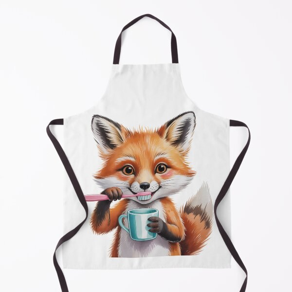 Item preview, Cute Fox Brushing Teeth – Kids Bathroom Wall Art designed and sold by vk09.