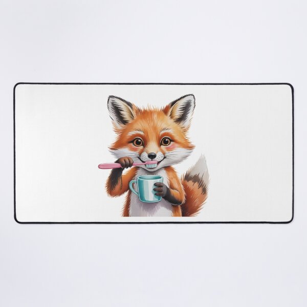 Item preview, Cute Fox Brushing Teeth – Kids Bathroom Wall Art designed and sold by vk09.