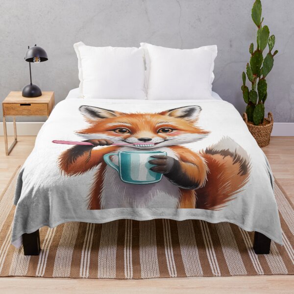 Item preview, Cute Fox Brushing Teeth – Kids Bathroom Wall Art designed and sold by vk09.